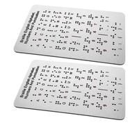 ADOCARN 2pièces Tableau Alphabet Braille avec Points Relief Lettres Chiffres Ponctuation pour Apprentissage Tactile Garçon Fille Aveugles Aide Éducative Maison École