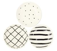 ADOCARN 3 Pièces Assiettes D'assaisonnement Rondes en Céramique Blanche, Décoration de Table Créative Style Japonerie, Maison Fêtes