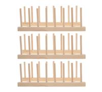 ADOCARN 3 Pièces Étagère de Rangement en Bois Pratique et Esthétique Range Couvercle Bois, Égouttoir à Vaisselle Résistant Déformation Cuisine Facile à Assembler