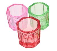 ADOCARN 3 pièces Nail Dappen Dishes Set Glass Nail Cups For Monomer Liquid Powder Holder Compact Manicure Bowls For Professional And Personal Use