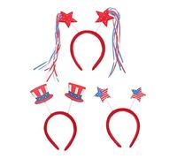 ADOCARN 3pièces Hair Clasps American Flag Hair Hoops Accessoires De Tête Pour Fête De Indépendance Bandeaux Étoiles Pour Adultes