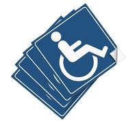 ADOCARN 4 Autocollants Vinyle Bleu pour Fauteuil Roulant, Panneaux D'avertissement Autocollants Auto-adhésifs, Imperméables pour Lieux Publics et Usage Intérieur