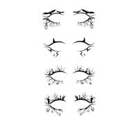 ADOCARN 4 Paires Autocollants Eye-liner Autoadhésifs Durables pour Yeux Décoration Halloween et Fête Accessoires Maquillage et Naturels
