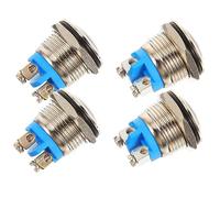 ADOCARN 4 Pièces Bouton de Sonnette de Porte Remplaçable Auto Réinitialisation Durable Kit Poussoir Incurvé Filaire Facile à Installer pour Maison