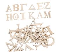 ADOCARN 48 Pièces Lettres Grecques Bois pour Apprentissage Éducatif pour Reconnaissance des Lettres Jeux de Mots Rangement Facile et Transport