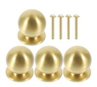 ADOCARN 4pièces Boutons de Meuble Laiton Massif Poignées de Tiroir Petites et Résistantes pour Armoire Meuble et Commode Surface Lisse pour Prise Confortable Installation Facile