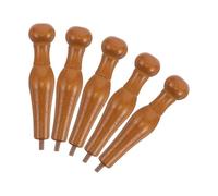ADOCARN 5 Pièces Lot de Crochets en Bois Naturel Vis pour Porte-manteaux, Design Courbé Sécurisé, Installation Facile, pour Entrée et Chambre Couleur Kaki