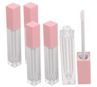 ADOCARN 5pièces Tube à Lèvres Refillable Conteneur Cosmétique Vide Transparent Avec Applicateur Accessoire De Maquillage Forme Carrée