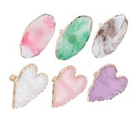 ADOCARN 6 pièces Palette Nail Art Résine Anneaux Imitation Agate pour Mélange Couleurs Vernis Ongles Présentoir Nuancier Pratique et Lisse Accessoire Manucure Facile à Nettoyer