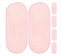 ADOCARN 6 Pièces Serviettes Réutilisables en Corail Ultra Douces Visage, Lingettes Démaquillantes Compactes et Absorbantes, Design Portable pour Nettoyage et Voyage