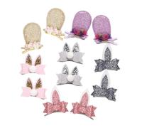 ADOCARN 6paires Barrettes à Cheveux Oreilles De Lapin Sequin Accessoires Capillaires Pour Filles Éclat Et Style Adorable