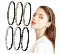 ADOCARN 6pièces Bandeaux Élastiques à Strass Pour Femmes Accessoires Capillaires Étincelants Et Décoratifs Bandes Fines à Porter Au Quotidien Pour Occasions Spéciales