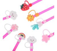 ADOCARN 8 Pièces Couvre- Réutilisables en Silicone Design Cartoon Mignon, Housse de Protection et Gobelet, Garde la Propre et Pratique Maison ou Bureau