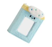 ADOCARN Album Photo Peluche Bleu 3 Pouces Mini Livre Photo Mignon Pochette Transparente Porte-Photo Délicat pour Souvenirs et Rangement Sécurisé