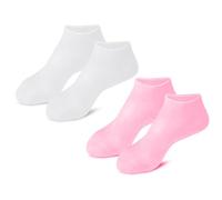 ADOCARN Antidérapantes 2 Paires de Chaussettes Hydratantes en Silicone pour Pieds Secs et Rugueux pour Soins Pédicure à Domicile et Hydratation Nocturne