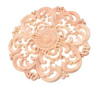 ADOCARN Applique En Bois Sculpté Naturel Ronde 30 Cm, Décoration Maison, Incrustation Décorative Pour Meubles, Appliques Sculptées, Aspect Vintage Rustique, Pour Murs, Portes Et Salon