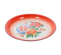 ADOCARN Assiette Émaillée Rétro 25 Cm Vintage pour Fruits et Snacks, Vaisselle Ménagère en Émail Coloré, Plateau de Service Maison et Restaurant, Assiette Alimentaire Pratique