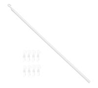 ADOCARN Baguette à Rideaux Verticale Blanche 117 Cm en PP, Kit Détachable avec Crochets, Remplacement de Stores Verticaux, Facile à Assembler pour Fenêtres