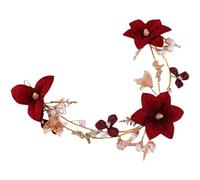ADOCARN Bandeau de Mariage Rouge en Alliage Léger Fleurs Délicates pour Mariée, Usage Longue Durée pour Engagements et Cérémonies Classiques