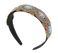 ADOCARN Bandeau En Perles Fait Main Pour Femmes Bandeau Fantaisie Tendance Élégant Floral Perlé Large Mode Accessoires Pour Cheveux Baroques -Tête En Perles Artificielles