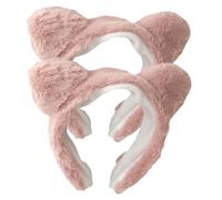 ADOCARN Bandeau Spa en Peluche Oreilles de Chat, Absorbant et Évite L'eau Cheveux, 2pcs, pour Maquillage et Soins du Visage