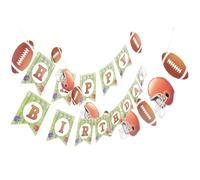 ADOCARN Banderole de Fête D'anniversaire Rugby en Papier 2 Sets Impression Claire et Couleurs Vives pour Clubs et Cérémonies de Remise de Diplômes