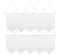 ADOCARN Bannière Murale en Lin Beige, Lot de 10 Fanions Vierges en Bois, Organisateur de Pins en Émail pour Chambre d'Enfant et Coin Jeux