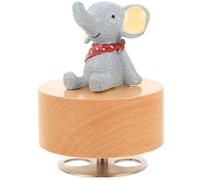 ADOCARN Boîte à Musique Ronde en Bois Rotation Ornement de Bureau Créatif pour Décoration Intérieure Présent Original pour Fêtes et Anniversaires Accessoire Élégant pour Salon et