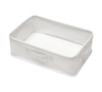 ADOCARN Boîte de Rangement Doubles Poignées Facile à Nettoyer et Déplacer en Tissu Technique Blanc pour Vêtements et Jouets Chambre ou Bureau Moderne