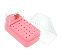 ADOCARN Boîte Pour Baril Conseil Perceuse à Ongles Lèvre Lime à Ongles Électrique Colle Trousse à Ongles Mèches à Ongles Bandes De Ponçage Disque Enveloppements Rose Plastique