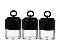 ADOCARN Boîtes à Poudre Rechargeables 3 Pièces 10 G Taille Moyenne avec Houppette Noire pour Maquillage Visage Voyage Usage Quotidien