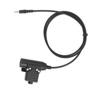 ADOCARN Bouton Ptt Adaptateur Système Ptt U94 3,5mm pour Casque Radio Militaire, Clip Robuste, Caoutchouc Cuivre Abs, Noir, pour Radio Portative