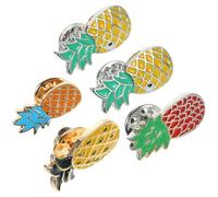 ADOCARN Broches Ananas Originales en Alliage Plusieurs styles Lot de 5 Pièces, Décoration Effet Goutte D'huile, pour Pull ou Costume Fêtes de Noël Plusieurs styles