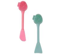 ADOCARN Brosse de Nettoyage Visage Design Différent en Silicone 2pcs pour Massage et Application de Masque pour Usage Personnel à Domicile Voyage