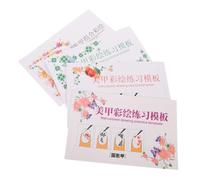 ADOCARN Cahier D'entraînement pour Nail Art en Papier 4pcs Pages Multi-couches pour Apprentissage Quotidien et Consolidation des Compétences en Salon
