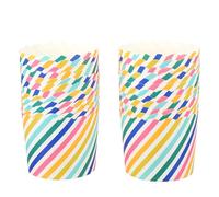 ADOCARN Caissettes à Cupcakes en Papier Rayé Coloré Pois Arc-en-ciel, Lot de 48 Pièces, Jetables et Résistantes Chaleur pour Petits Gâteaux Restaurant ou Centre Commercial
