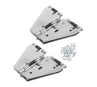 ADOCARN Charnières à Rabat en Fer Argenté 2pcs avec Vis de Montage, Mécanisme Silencieux pour Table Pliante, Support de Levage Pliable pour Salle à Manger