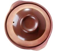 ADOCARN Cocotte Résistante Haute Température Poignées Doubles 900 Ml en Argile de Poterie Facile à Nettoyer, pour Cuisson Soupe Maison Traditionnelle