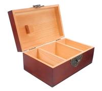 ADOCARN Coffret à bijoux ancien en bois : sculptures en bois complexes - Contenant à bijoux vide 21,2 x 13,3 x 9,5 cm - Rangement spacieux pour colliers et bagues