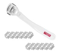 ADOCARN Coupe-callosités pour Pieds avec 20 Lames Jetables en Acier Inoxydable et Plastique, Rasoir pour Enlever Cors et Peaux Mortes, Usage Personnel et Professionnel