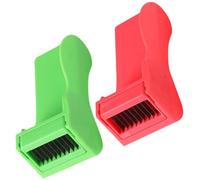 ADOCARN Coupe-légumes Râpe à Julienne 2 Pièces pour Haricots Verts, Protège-doigts Robuste, Multifonction, Plastique Solide Rouge et Vert, Ustensile Cuisine Pratique pour Découpe Facile