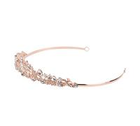 ADOCARN Couronne de Mariage Vintage Cristal avec Branches de Vigne Tiara Or Rose pour et Fêtes Accessoire de Tête