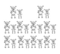 ADOCARN Décorations pour Ongles 20 Pièces Ours 3d Accessoires Faciles à Utiliser en Alliage de Zinc Argenté Strass pour Nail Art Créatif en Fête D'anniversaire
