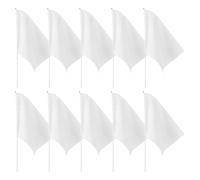 ADOCARN Drapeaux de de l'arbitre lot de 10 20x30 cm polyester avec manche plastique 40 cm pour événements sportifs et arbitrage