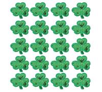 ADOCARN Écussons Thermocollants Trèfle Vert pour Vêtements en Polyester, Patchs Décoratifs et Réparateurs, 20 Pièces pour Chapeaux et Habits, Saint-patrick
