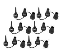 ADOCARN Embouts de Pompe à Air Gonflable Noirs, Lot de 6 en Plastique | Trois Buses Successives, Adaptation à Différents Calibres, pour Gonflage Rapide