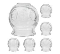 ADOCARN Ensemble 6 Ventouses en Verre pour Massage du Dos Articulations, Kit de Tasses à Dégustation Robustes en Verre Fond Antidérapant, pour Ventousothérapie Maison et