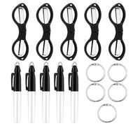 ADOCARN Ensemble de 15 Pièces pour Infirmière Ciseaux de Sécurité Pliants en Alliage et Stylos Marqueurs Noirs Non Glissants, Pratique pour L'école Bureau