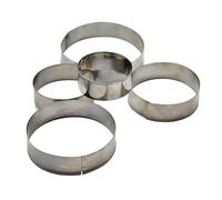 ADOCARN Ensemble de 5 Emporte-pièces Ronds en Acier Inoxydable, Moules à Biscuits Antiadhésifs pour Gâteaux et Fondants, Outil de Pâtisserie Facile à Démouler, pour Boulangerie