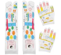 ADOCARN Ensemble de Chaussettes et Moufles de Massage Élastiques en Tissu Tricoté pour Réflexologie Plantaire et Acupuncture, Soulagement Doux des Points de Pression pour Hommes et Femmes